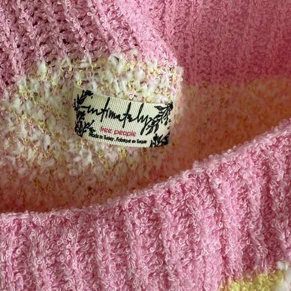 NWT Free People Pink and Yellow Pajama Romper - Picture 4 of 4